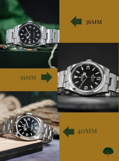 rolex explorer 36 vs 39 vs 40